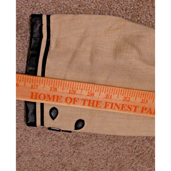 Linea Louis Dell'Olio Women Large Jacket 100% Linen Beaded Lined Tan - Picture 8 of 8